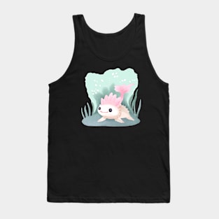 Cute Watercolor Axolotl Tank Top